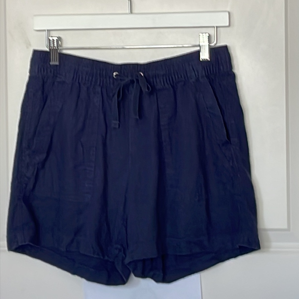 Nautica Navy Linen Blend Pull On Shorts Small - Picture 3 of 6